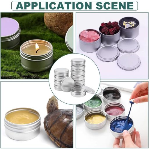 BENECREAT 12 ks 100 ml hliníkové kovové nádobky so skrutkovacím uzáverom na kozmetiku, sviečky a balzamy