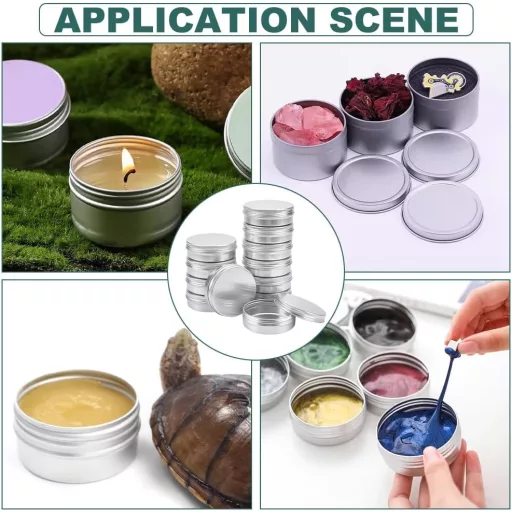 BENECREAT 12 db 100 ml Alumínium Fém Tégely Csavaros Fedővel Kozmetika Gyertya Balzsam Tároláshoz