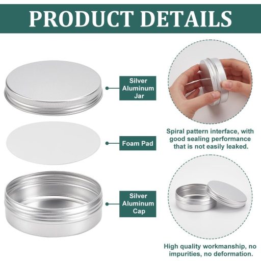 BENECREAT 12 ks 100 ml hliníkových nádobiek so skrutkovacím uzáverom na kozmetiku, sviečky a balzamy