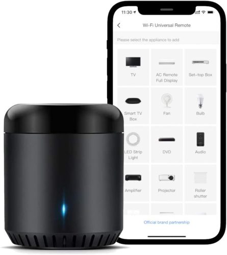 Broadlink RM Mini3 Okosotthon Hub - Univerzális IR Távirányító Okostelefonhoz, WiFi Vezérlés, 8m Hatótáv, Fekete