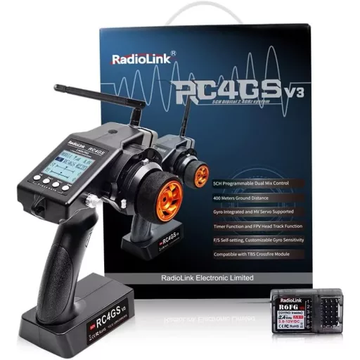 Radiolink RC4GS V3 5 csatornás távirányító giroszkóppal 2.4GHz autóhoz drónhoz