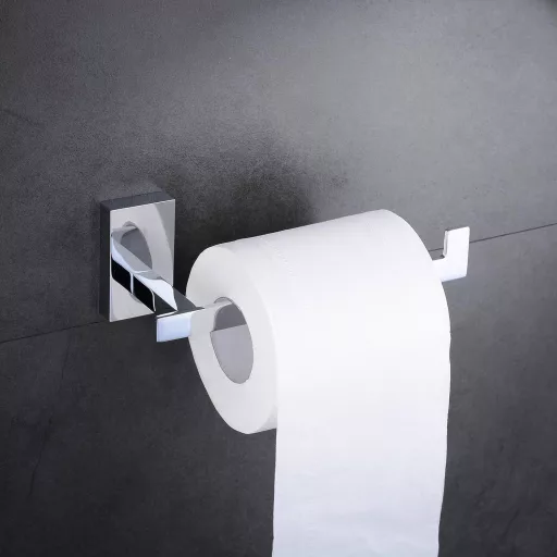 Kelelife držač toaletnog papira za zid - kromirani mjed, samoljepljiva montaža, polirana završna obrada, kupaonski dodatak