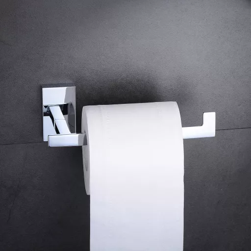 Kelelife držač toaletnog papira za zid - kromirani mjed, samoljepljiva montaža, polirana završna obrada, kupaonski dodatak