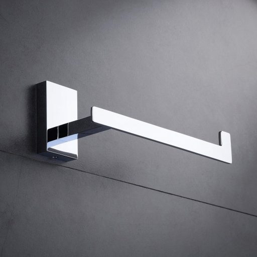 Kelelife Fali WC Papírtartó - Krómozott Sárgaréz, Öntapadós Rögzítés, Fényezett Kivitel, Fürdőszobai Kiegészítő