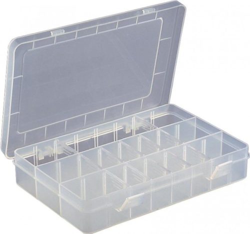 easybuy Priehľadný Plastový Úložný Box s 15 Nastaviteľnými Priehradkami - Na Šperky, Korálky, Drobné Súčiastky - So Zacvakávacím Zámkom