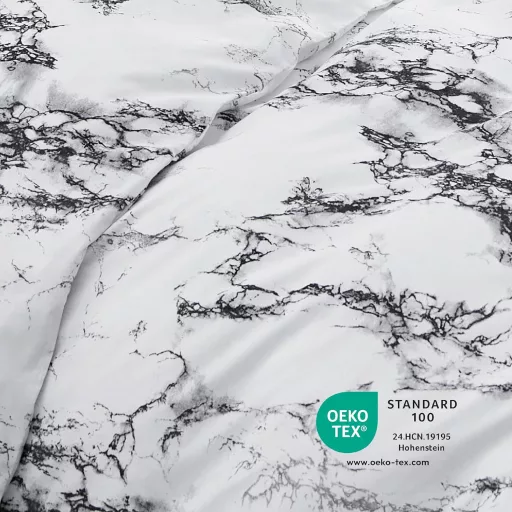 Bedsure 3-dielna súprava obliečok z mikrovlákna 200x200 cm mramorová biela