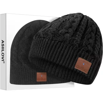   Asiilovi Bluetooth 5.0 pletena zimska kapa s ugrađenim HD zvučnicima i mikrofonom - bežična unisex kapa za sport, trčanje