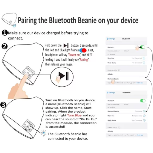 Asiilovi Bluetooth 5.0 Kötött Téli Sapka Beépített HD Hangszórókkal és Mikrofonnal - Vezeték Nélküli Unisex Fejfedő Sportoláshoz, Futáshoz