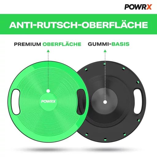 POWRX balančná podložka s úchytmi 40 cm, zelená – terapeutický balančný disk