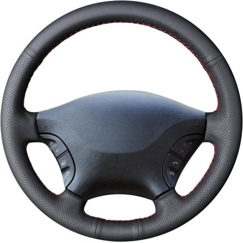 MEWANT Kormányvédő Huzat Mercedes Benz W639 Viano Vito Sprinter Modellekhez - Fekete Műbőr Mikroszálas Borítás Piros Varrással, DIY Felszere