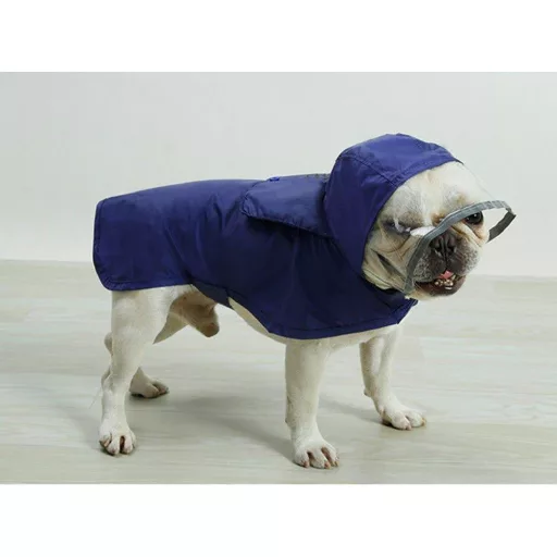 Kutya esőkabát, Hordozható Vízálló Kutyaruha, Kék, M Méret Újracsomagolt termék