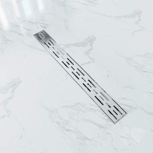 Sprchový žľab AICA 90 cm z nehrdzavejúcej ocele, lineárny model, strieborný