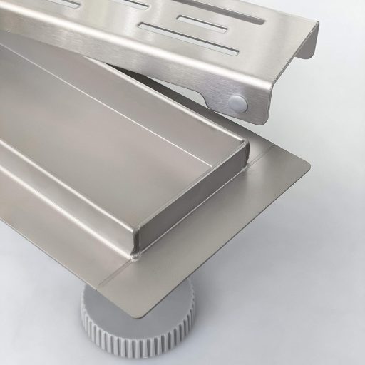 AICA rigolă de duș din oțel inoxidabil 90 cm, model liniar, argintiu