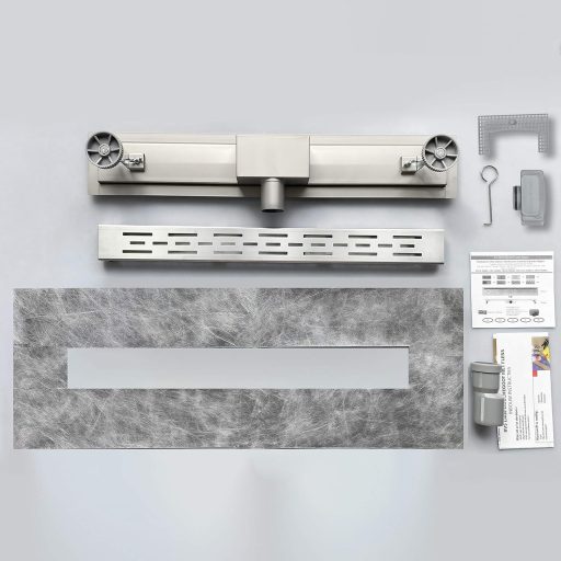 AICA rigolă de duș din oțel inoxidabil 90 cm, model liniar, argintiu