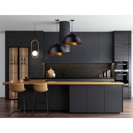 FRIDEKO HOME Lampă de tavan industrială semicirculară 30cm Neagră E27 Pendul Vintage