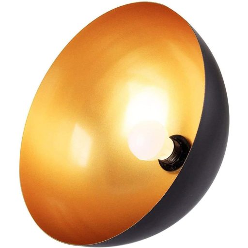 FRIDEKO HOME Lampă de tavan industrială semicirculară 30cm Neagră E27 Pendul Vintage