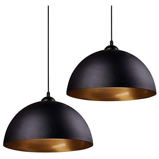 FRIDEKO HOME Lampă de tavan industrială semicirculară 30cm Neagră E27 Pendul Vintage