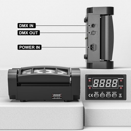 U'King Spider Moving Head 8x10W RGBW LED Fénysugár DMX Diszkó Színpadi Lámpa