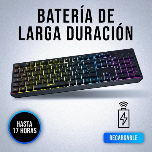 Tastatură Gaming Wireless KLIM Chroma cu Iluminare RGB pentru PC, Mac, PS4