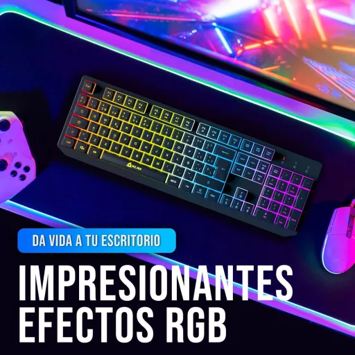Tastatură Gaming Wireless KLIM Chroma cu Iluminare RGB pentru PC, Mac, PS4