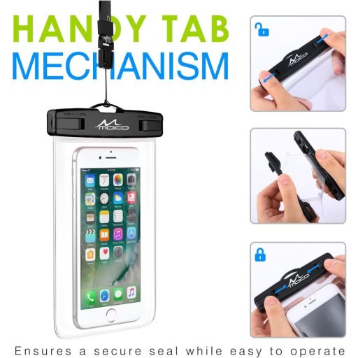 MoKo 2 buc. Huse Impermeabile pentru Telefon Mobil, Compatibile cu iPhone 13/12/11, Samsung Galaxy S22/S21, Huawei P50, Xiaomi 12/11 - Negru