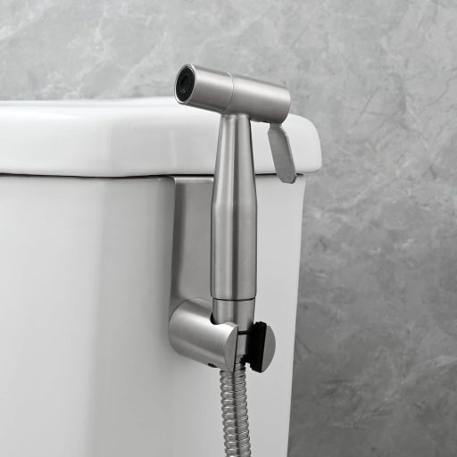 Tecmolog rozsdamentes acél hordozható bidé csap WC-hez állvánnyal és 1.2m csővel