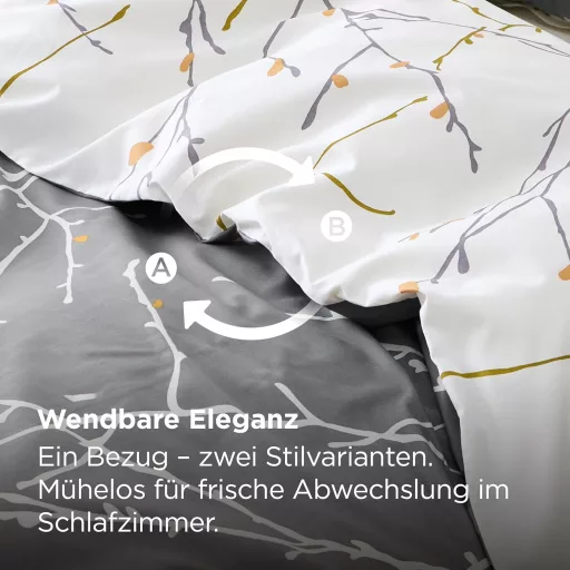 Bavlnené obliečky Bedsure 135x200 cm so sivým vzorom konárov, 2-dielna súprava