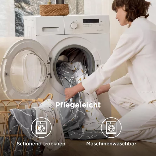 Bavlnené obliečky Bedsure 135x200 cm so sivým vzorom konárov, 2-dielna súprava