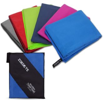   Zoegate Mikrovláknová osuška S XL XXL - Rýchloschnúca cestovná, športová, plážová, saunová osuška a čistiaca handrička, 80x40 cm