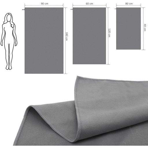 Zoegate Mikrovláknová osuška S XL XXL - Rýchloschnúca cestovná, športová, plážová, saunová osuška a čistiaca handrička, 80x40 cm