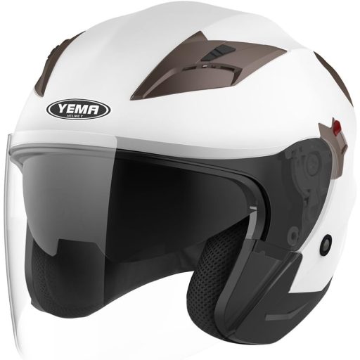 Cască Moto YEMA YM-627 Mărimea M cu Vizieră Dublă - Cască Chopper Negru Mat Certificată ECE