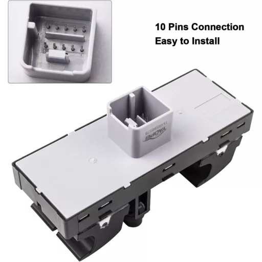 YAOPEI Prekidač podizača prozora 1K4959857B - Kompatibilan s Volkswagen VW Golf Jetta Polo Tiguan, strana vozača, crveni LED