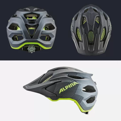 Alpina Carapax Junior gyermek kerékpáros sisak petrol matt - 51-56 cm, Black-Neon-Yellow