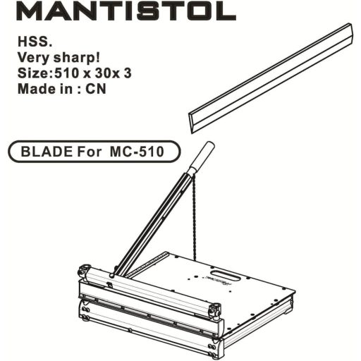 CutTool Ltd. 20" HSS Pótpenge MC-510 Padlóvágóhoz - Éles, Tartós Acél Vágólap MantisTol Padlóburkolat Vágóhoz, 50,8 cm