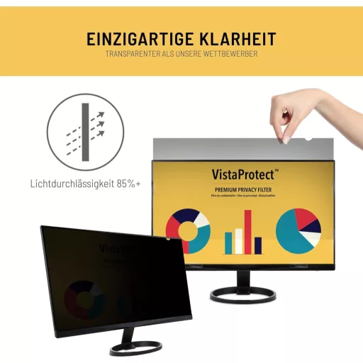 VistaProtect Prémium Adatvédelmi Szűrő Kékfény Szűrővel 27" Monitor Képernyővédő Fólia 16:10 Formátum