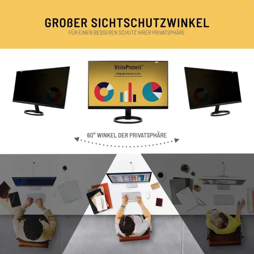 Filtru de confidențialitate premium VistaProtect cu filtru de lumină albastră pentru monitor de 27", folie de protecție ecran format 16:10
