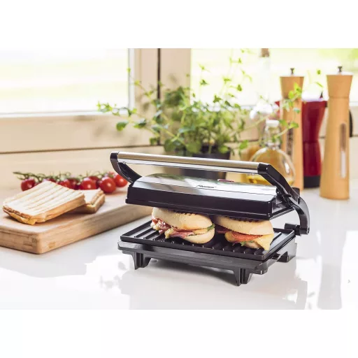 Elektrický kontaktný gril Bestron APM123Z 700 W, čierny, na panini, tácka na zemiaky