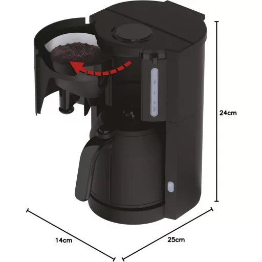 Krups ProAroma KM303810 Termikus Kávéfőző 800W 10-15 Csészéhez Fekete