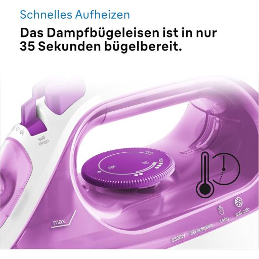 Braun TexStyle 3 SI 3030 PU gőzölős vasaló 2300W, FreeGlide 3D talppal, lila