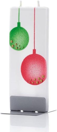 Flatyz Lumânare Decorativă Plată de Crăciun - Lucrată Manual, Inodoră, Verde-Roșie