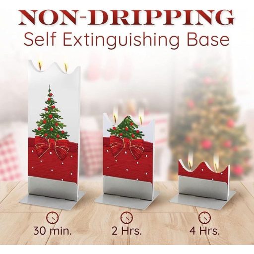 Flatyz Kézzel Készült, Szagtalan Karácsonyi Díszgyertya - Zöld és Piros