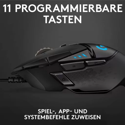 Logitech G502 HERO Gaming Egér 16000 DPI RGB 11 Gomb Fekete - Gaming Mouse, G502 HERO