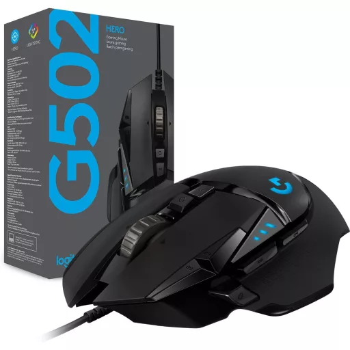 Logitech G502 HERO Gaming Egér 16000 DPI RGB 11 Gomb Fekete - Gaming Mouse, G502 HERO