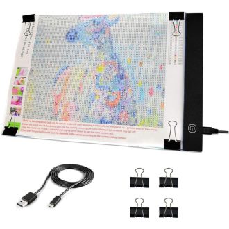   JUSONEY A4 LED Rajzlap Dimmer Funkcióval - 5D Gyémántfestéshez USB Táplálás Állvánnyal
