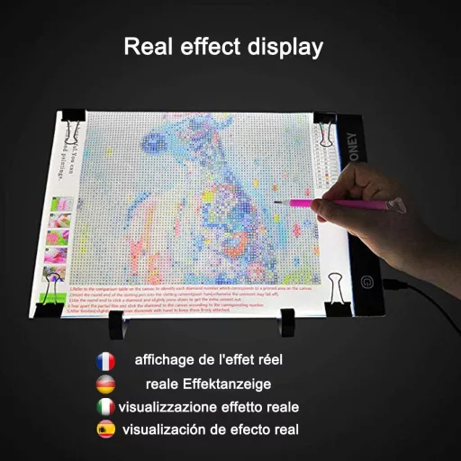 JUSONEY A4 LED Rajzlap Dimmer Funkcióval - 5D Gyémántfestéshez USB Táplálás Állvánnyal