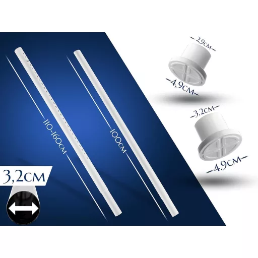 MEISENBERG Feszítőrúd 160-210cm Fehér Fúrás Nélkül - Teleszkópos Függönykarnis