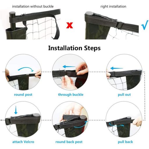 Aoneky Pickleball Tenisz Edzőhálózat 6,7x0,9m Hordozható Ütőtartóval