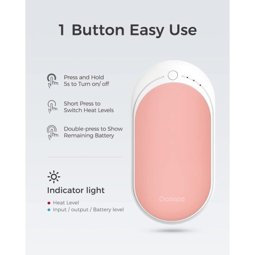 OCOOPA 5200mAh Újratölthető Kézmelegítő Powerbank Hordozható Zsebmelegítő