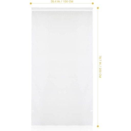 VOSAREA Fehér Pamut-Len Fényáteresztő Függöny Nappali és Hálószoba Dekorációhoz, Átlátszó Voile Anyag, 100 x 200 cm