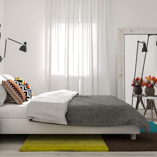 VOSAREA Fehér Pamut-Len Fényáteresztő Függöny Nappali és Hálószoba Dekorációhoz, Átlátszó Voile Anyag, 100 x 200 cm